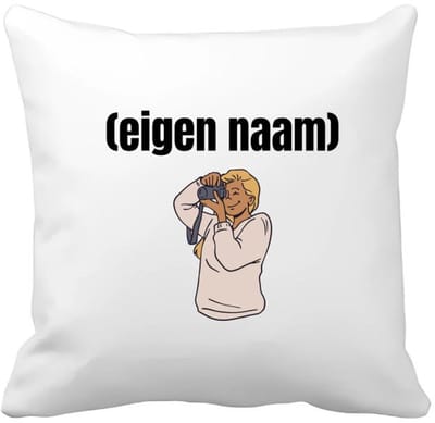 Akyol - fotograaf vrouw met eigen naam Kussen hoes - Fotograaf - fotografen - leuk cadeau voor iemand die houd van foto's maken - cadeau - kado - 40 bij 40 cm