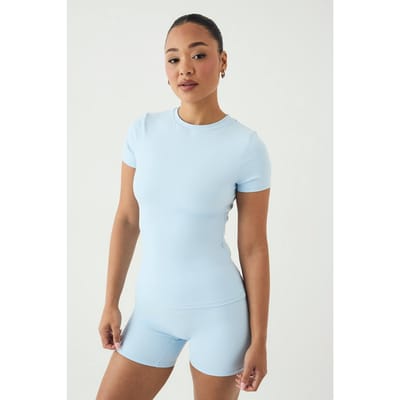 Dames Dsgn Studio Ultra Sculpt Korte Mouw Top | Light Blue | Maat: XL