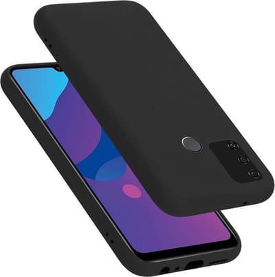 Cadorabo Hoesje geschikt voor Honor 9A in LIQUID ZWART - Beschermhoes gemaakt van flexibel TPU silicone Case Cover