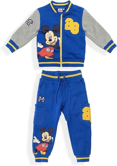 Disney Mickey Mouse Joggingpak / Trainingspak - Vest + Broek - Blauw/Grijs - Maat 110/116 (6 jaar)