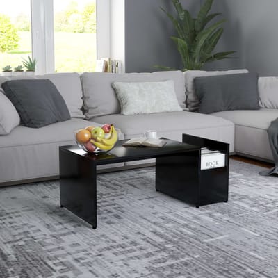 vidaXL - Salontafel - 90x45x35 - cm - bewerkt - hout - zwart
