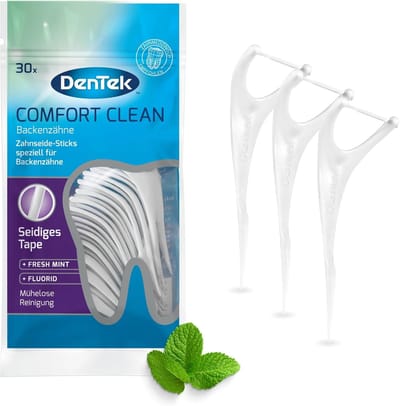 Comfort Clean Tandzijde Sticks - 30 Stuks - Mintsmaak - Fluoride Inclusief Tandenstoker voor Effectieve Tandreiniging