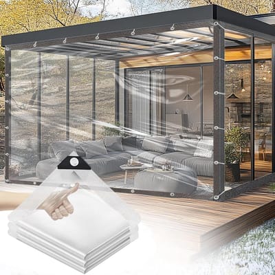 Dailygoods- Zeil 2x4 m - Transparant Waterdicht - Opvouwbaar - Weerbestendig - Oogjes - Superieure Duurzaamheid - Dekzeil