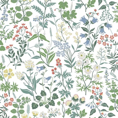 Boråstapeter Vliesbehang 4180 - Alla Tiders Hus - Botanisch Wit - 53cm x 10.05m