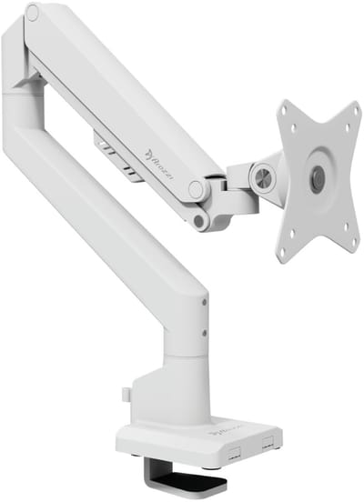 Arozzi Alzare Neo Monitor Arm - Gasveer - Kabelbeheer - Max 9kg - Wit