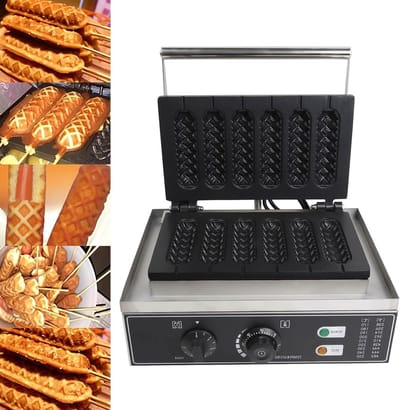 Wafelijzer voor 6 stuks - Wafelmaker Snacks - Snacks Maken - Snelle Baktijd - 6 Wafels per keer - Zilver