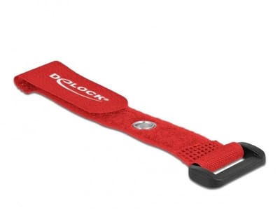 Haak-en-lus kabelbind met lus en bevestiging Eyelet L 150 x W 20 mm rode 5 stuks