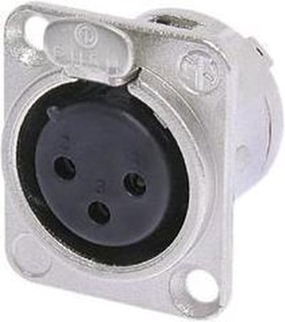 Neutrik - Neutrik - Xlr Chassisdeel, 3-Polig Vrouwelijk, Verzilverd, Vernikkeld, D-Formaat (NC3FD-LX)