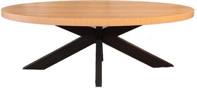 Salontafel ovaal lichtbruin melamine 130cm Denzel ovale bijzettafel side table