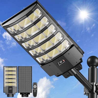 Vloerlamp op zonne-energie met bewegingsmelder en afstandsbediening voor buiten