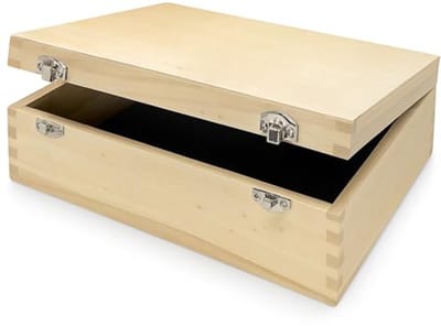 DIY Houten Opbergdoos met Deksel - Creatieve Box voor Schilderen en Versieren - 28 x 19 x 8.5 cm