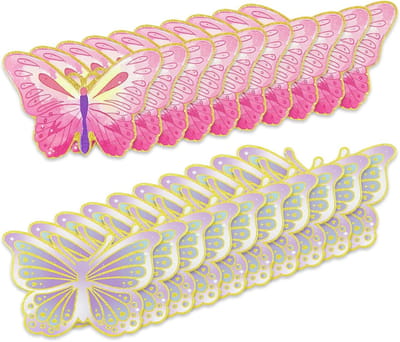 Dailygoods- Uitnodigingskaarten 20 Stuks - Vlinder Ontwerp - Kinderfeestje - Feestdecoratie - Roze Fantasie - Papier 15x10Cm - Feestuitnodigingen