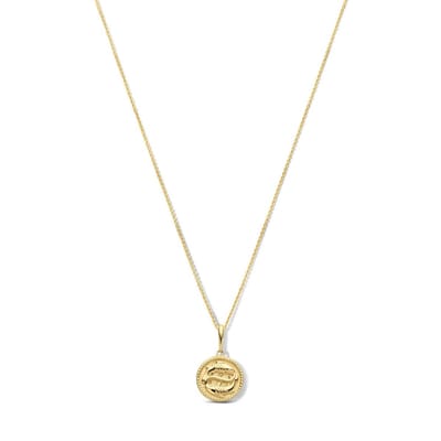 New Bling 9NBG-0289 Gouden Ketting met Sterrenbeeld - Vissen - 10 mm Doorsnee - Ankerschakel - 39 + 3 + 3 cm - 0,8 mm Dik - 14 Karaat - Goud