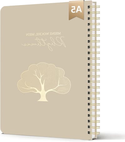A5 Dagboek in Khaki met Eiken Motief, Perfect voor Notities, Plannen en Organiseren