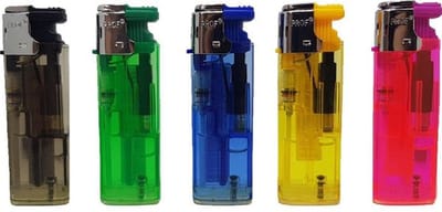 5 aanstekers - Stormaansteker Met Windproof Verstelbare Stormvlam - Gasaansteker - Gasbrander - Vuurwerk - Kaarsen- Hervulbaar
