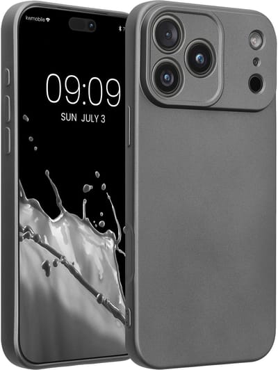 kwmobile metallic telefoonhoesje van TPU - geschikt voor Apple iPhone 18 Pro Max / iPhone 17 Pro Max - Flexible case voor smartphone - In metallic grijs