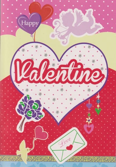 Luxe Wenskaart Happy Valentine - Dubbele kaart met envelop - Gratis verzonden - D3869/17