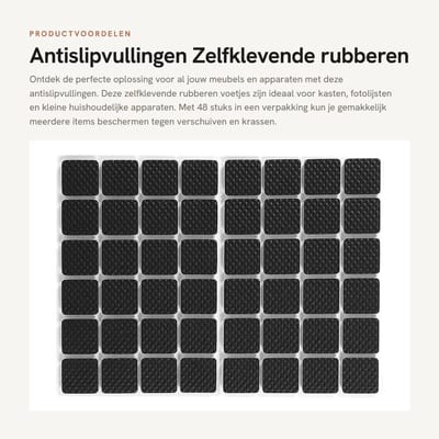 Dailygoods- Antislipvullingen 48 Stuks - Zwarte Rubber Voetjes - Zelfklevend - Duurzaam TRP-Rubber - Bescherming Voor Meubels - Eenvoudig Te Plakken - Rubberen Pads