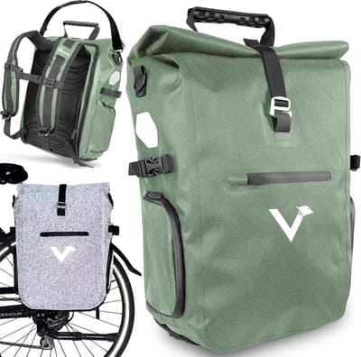 Fietstas Rugzak - Bagagedrager Tas - Veelzijdig Vervoer - 100% Waterdicht - 23 Liter - Reflecterend Groen
