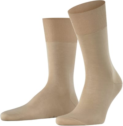 FALKE Firenze versterkt elegant fijn katoen sokken heren beige - maat 39-40