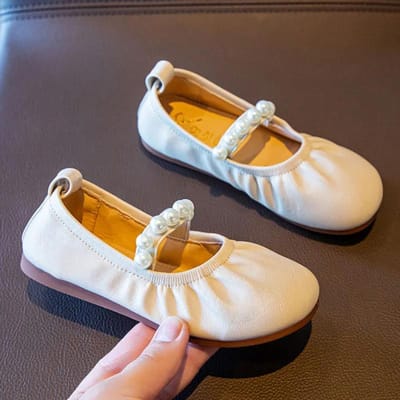 Lente- en Herfstmodellen Meisjesschoenen Leren Schoenen Herfst Kleine Meisjes Prinsessenschoenen Kinderen Enkele Schoenen Grote Kinderen Studenten 26 wit