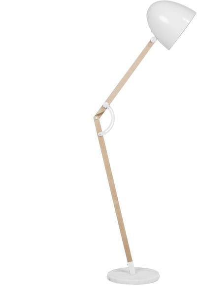 HETTON - Staande lamp - Wit - Marmer