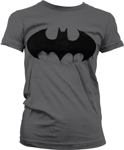 Batman T-shirt voor dames met logo-opdruk, 'Girly', donkergrijs