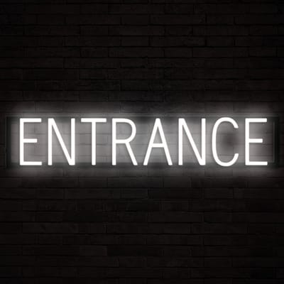 ENTRANCE - Lichtreclame Neon LED bord verlicht | SpellBrite | 79,71 x 16 cm | 6 Dimstanden & 8 Lichtanimaties | Reclamebord neon verlichting