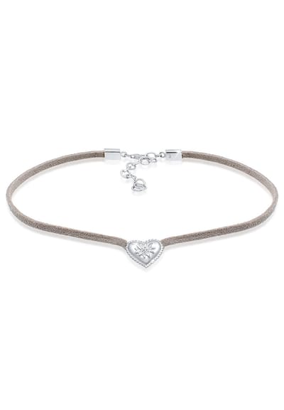 Elli - Halsketting - Choker Hart Motief Speels in 925 Sterling Zilver - Dames