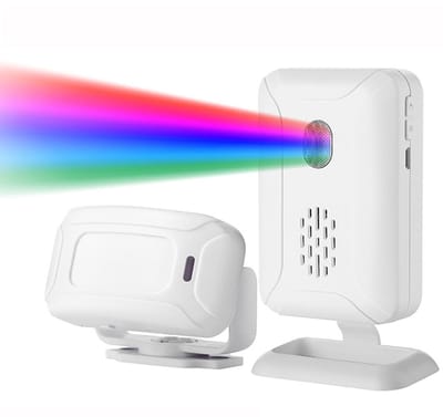 Allecto - Draadloos Bewegingsmelderalarm - Veiligheidsalarmsysteem - Wit - Deurbel voor Thuis - Infrarood Sensor - Geschikt voor Binnen/Buiten