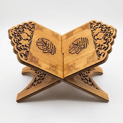 FIRASET Opvouwbare Houten Boekhouder – Koran Standaard (Rehal), Lees- en Muziekstandaard -voor Ramadan & Eid Decoratie