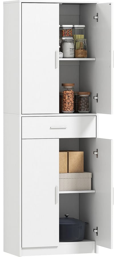 HOMCOM keukenkast - spaanplaat - MDF - 60L x 35B x 180H cm - wit