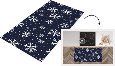 Keukenloper - Loper keuken - Winter - Sneeuwvlok - Patronen - 120x60 cm - Keukenloper vinyl