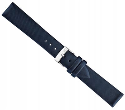Morellato Satin Soft leren horlogeband 14mm marineblauw, zijdezacht