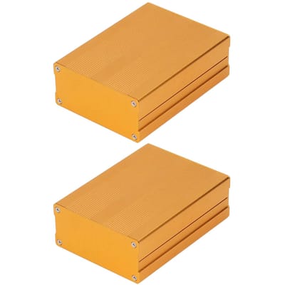 Boîtier de Projet Électronique Type Séparé Aluminium Alliage Oxydation Sablage de Surface Boîtier de Jonction d'Alimentation Doré doré