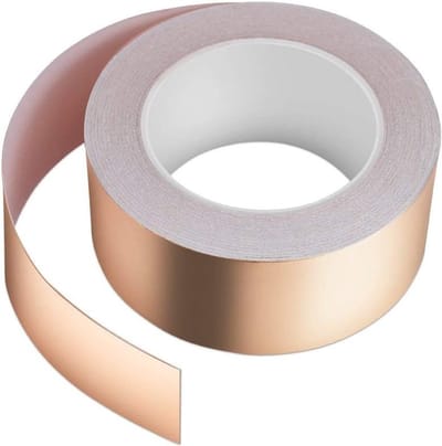 Koperfolie Tape - 30M x 50mm Dubbelgeleidende Adhesieve EMI Afscherming - Zelfklevende Koperfolie Tape - Bescherming tegen Slakken - Ideaal voor Elektronische Toepassingen