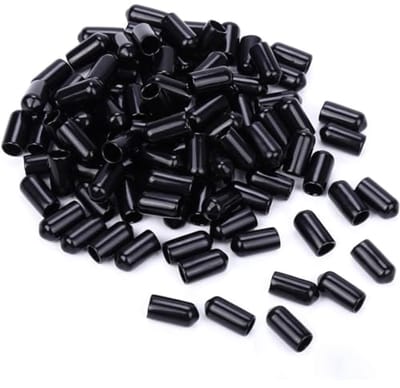 Rubberen eindkappen voor schroefdoppen en stangen - 50 stuks, 6 mm