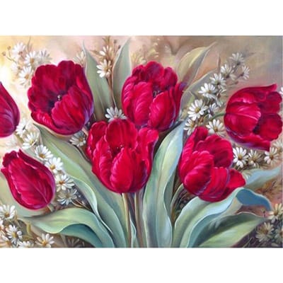 Diamant Schilderij Diamant Borduurwerk Strass Mozaïek Foto Bloem Tulp Diamant Huisdecoratie 20X30CM gray