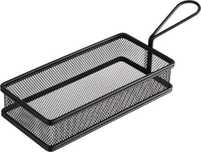Serveerfrituurmand SNACKHOLDER, snackmand, roestvrij staal, 21,5 x 10,5 x 4,5 cm, zwart