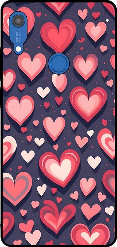 Smartphonica Telefoonhoesje Geschikt voor Huawei Y6S met Hartjes Opdruk - TPU Backcover Case With Heart Design geschikt voor Huawei Y6S