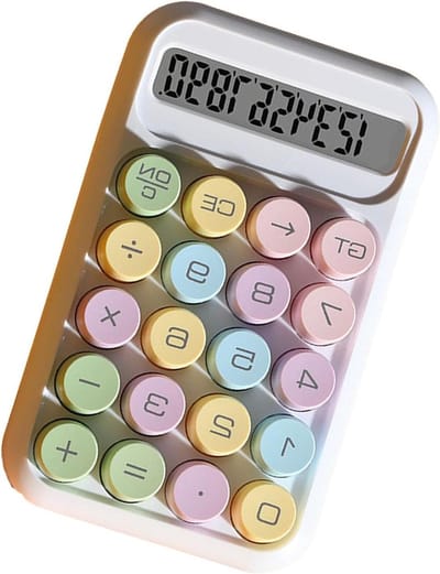 Mechanische Rekenmachine - Wetenschappelijke Calculator - Academische Taken - Kleurrijke Tactiele Knoppen - 95x15cm - Wit