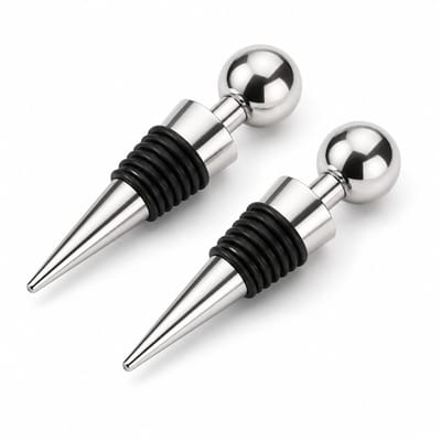 My Green Deal – RVS Wijnstopper Zilver – Wijnstopper Set van 2 – Flessenstop – Luchtdichte Wijnstopper – Premium 304 RVS – Herbruikbaar & Lekvrij