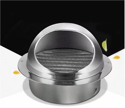 carmdering - Ronde Ventilatie Rooster - RVS Muurrooster - Uitlaatkap - Weerbestendig Ontwerp - Verstelbare Hoekbevestiging - 304 Roestvrij Staal - Duurzame Bolvorm - Voorkomt Regen en Ongedierte - Eenvoudige Installatie - 1 Stuk