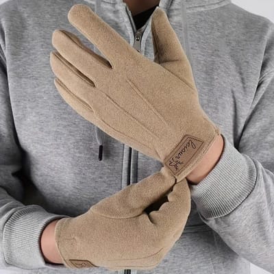 Heren Thermische Winterhandschoenen Koud Weer Fleece Gevoerde Handschoenen met Volle Vingers voor Fietsen, Buitenreizen & Dagelijks Gebruik Casual Stijl Handschoenen gray