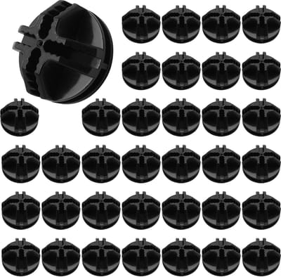 Draadkubus Connectoren - Opberg Accessoires - Modulaire Kast - Duurzaam Kunststof - 36mm Diameter - Zwart