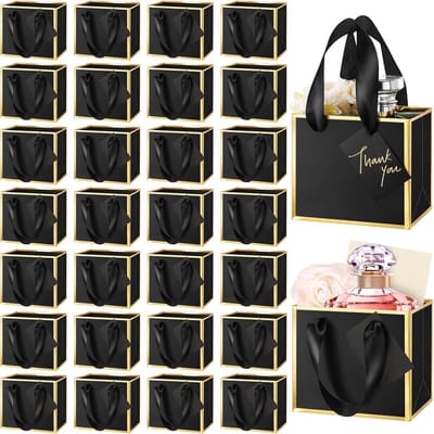 50x Mini Metallic Cadeauzakjes met Handvatten voor Feestjes en Evenementen