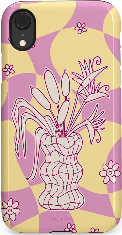 Casetastic Hoesje Geschikt voor Apple iPhone Xr - Stijlvolle Beschermende Duo-layer Case - Bosje vol roze