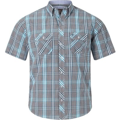 Jan Vanderstorm herren Overhemd Met Korte Mouwen - 41/42 - groen - Plus Size