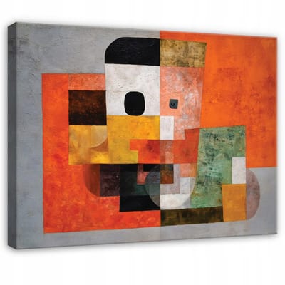 WALLARENA - Schilderij op canvas - 100x70 cm - geometrische abstractie Art Deco - Geschikt voor slaapkamer en woonkamer