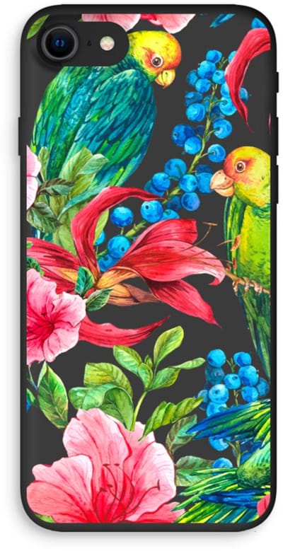 Case Company® - Hoesje geschikt voor iPhone SE 2020 hoesje - Papegaaien - Biologisch Afbreekbaar Telefoonhoesje - Bescherming alle Kanten en Schermrand